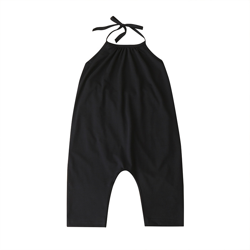 Girls' Soft Casual Backless Jumpsuit